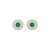 Elegant Round Natural Emerald Center Diamond Halo Stud Earrings Green Gemstone Jewelry for her