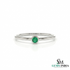 Tiny Emerald Ring Minimalist Green Stone Stacking Band for Women