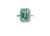 4.50 Carat Natural Emerald and Diamond Halo Ring in 14K Gold Emerald Cut Engagement Ring
