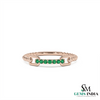 Contemporary Link Style Fine Jewelry Statement Ring with Green Gemstones