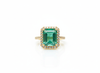 Luxury Natural Emerald Cut Natural Emerald Gemstone Ring with Diamond 4.50 carat Classic Engagement Ring