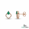 Luxury Pear Shape Emerald & Diamond Stud Earrings for Women