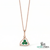 Triangular Emerald Cluster Pendant Dainty Three Stone Emerald Pendant - Minimal Fine Jewelry