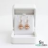 Oval Cut Morganite Halo Earrings with Diamond Accents – Elegant Bridal Dangle Jewelry