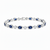Oval cut Blue Sapphire & Diamond Tennis Bracelet – Anniversary Gift for Her