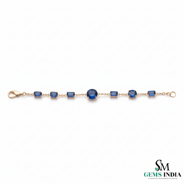 Premium Blue Sapphire Bracelet for Women - Gemstone Jewelry Gift