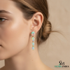 Cascading Pear Cut Opal Dangle Earrings for Women luxury opal jewelry