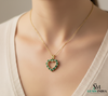 Solid Gold Emerald and Diamond Heart Pendant – Romantic Fine Jewelry