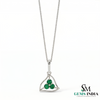 Triangular Emerald Cluster Pendant Dainty Three Stone Emerald Pendant - Minimal Fine Jewelry