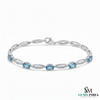 Oval Aquamarine Diamond Tennis Bracelet | Contemporary Design