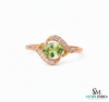 Peridot & Diamond Wave Ring – Elegant Gemstone Statement Ring