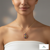 Rainbow Pear & Oval Gemstone Flower Pendant Multicolor Gemstone Necklace
