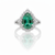 3.50 carat Pear Shape Natural Zambian Emerald And Diamond Engagement Ring in 14k Solid Gold Fine Jewelry
