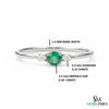 Round Emerald and Diamond Accent Ring in Solid Gold – Dainty Promise Ring