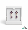 Marquise Cut and Pear Amethyst & Diamond Earrings Anniversary Gift for her