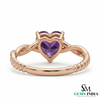 Doppelter Smaragd-Ring in offenem Design aus 14 Karat Gold – Band mit quadratisch und rund geschliffenen grünen Edelsteinen