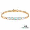 Oval Opal Cuban Link Bracelet - Luxury Opal Chain Bracelet for Women