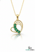 Oval shape Natural Emerald Diamond Heart Pendant - Fine Gemstone Jewelry