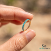 Turquoise Eternity Band Ring With Round Blue Turquoise Stones – Minimalist Stackable Ring
