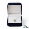 Crescent Moon Round Natural Emerald Pendant in 18k Gold Minimalist Birthstone Jewelry