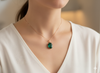 10.40 Carat Natural Emerald Pendant: 14k Gold Cushion Cut Gemstone