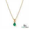 Design By Punit Sahu Pear Shaped Emerald Pendant Necklace – Dainty Teardrop Green Gemstone Fine Jewelry for Women