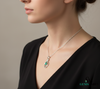 Natural Oval Green Emerald Teardrop Pendant For Woman