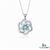 Round Aquamarine & Diamond Pendant - Blue Gemstone Jewelry