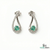 Natural Emerald Tear Drop Stud Earrings with Diamond Accents