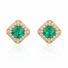 1.90 carat Octagon cut natural emerald earrings for woman's 14k solid gold earrings gift for woman's