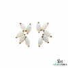 Elegant Leaf Style Marquise Opal Stud Earring Minimalist Earrings Gift
