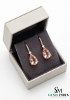 Classic Pear Cut Morganite Dangle Earrings with Diamond Accent