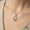 Minimal Teardrop Peridot Gemstone Pendant – Green Gemstone Pendant