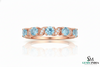 Luxury Aquamarine & Diamond Wave Band Ring - Diamond Twist Ring