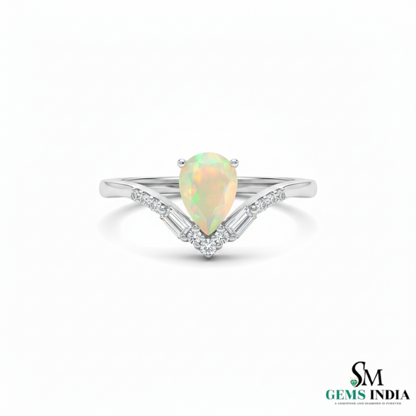 Doppelter Smaragd-Ring in offenem Design aus 14 Karat Gold – Band mit quadratisch und rund geschliffenen grünen Edelsteinen