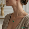 Square Cut & Pear Shape Emerald Pendant Necklace in 14K Gold - Elegant Fine Jewelry