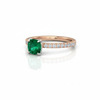 1.10 Carat Natural Emerald Cushion Cut Ring with Diamond Ring Engagement or Anniversary Ring