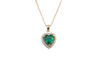 2.20 carat Natural Emerald Heart Pendant in Gold with Diamond Accents Elegant Gift for Her