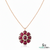 Classic Cabochon Natural Ruby Floral Pendant Necklace – Elegant Fine Jewelry