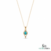 Elegant Turquoise Teardrop Pendant in 14K Gold – Minimalist Statement Jewelry