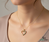 Heart Shape Emerald & Diamond Pendant - Solid Gold Pendant