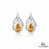 Pear-Cut Citrine & Diamond Stud Earrings in 14k and 18k Gold