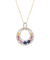 Rainbow Multicolor Oval Gemstone Pendant in 18k Gold