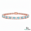 Pear Shaped Aquamarine & Diamond Tennis Bracelet - Luxury Fine Jewelry