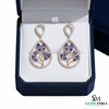 Marquise and Round Natural Tanzanite Diamond Teardrop Dangle Earrings – Elegant Gold Jewelry