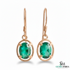Natural Emerald Oval Drop Earrings – Gold Classic Everyday Fine Jewelry Earrings