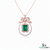 Vintage Style Emerald-Cut Emerald Bow Pendant Luxury Bow Diamond Pendant