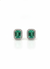 4.40 carat Timeless Green Gem Elegance Emerald Cut Green Emerald Halo Stud Earrings