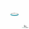 Turquoise Eternity Band Ring With Round Blue Turquoise Stones – Minimalist Stackable Ring