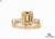 Luxury Emerald Cut Double Band Citrine Ring with Diamond Halo